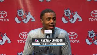 Fresno State Football Keesean Johnson PostGame vs Nevada 93017 [upl. by Yentnuoc]