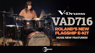 First Look Roland VDrums VAD716  A Digital Snare with a Strainer 🤯 [upl. by Akamahs116]