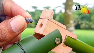 Amazing Bamboo Crafting idea  Mini Bamboo Slingshot [upl. by Labotsirhc172]