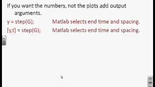 Use of Matlab 5  step responses [upl. by Ahlgren]