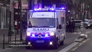 Ambulance SAMU Hôpital Lariboisière  Emergency Ambulance Paris [upl. by Eerahc892]