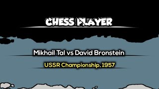 Mikhail Tal vs David Bronstein ° USSR Championship 1957 [upl. by Yhtomiht]