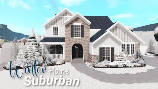 Bloxburg  Detailed Winter Suburban Home  249k Exterior House Build 🌨️ [upl. by Fanni]