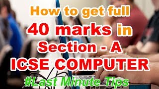 Theory in ICSE Computer  Last time tips  ICSE Class 10 Computer [upl. by Akiner]