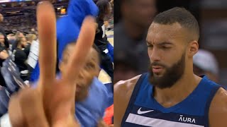 Russell Westbrook trolls Rudy Gobert for airballing free throw and Rudy gets revenge [upl. by Newkirk]