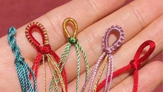 how to make bracelet without elastic thread｜how to make bracelet with thread｜simple knot bracelet [upl. by Ahsaelat739]