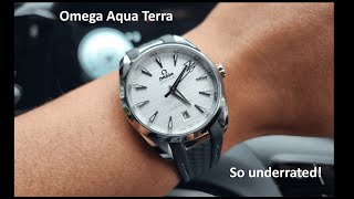 Omega Seamaster Aqua Terra 38mm on Rubber White Dial 22012382002001 [upl. by Enilekcaj151]