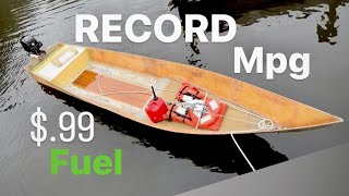 How far can I go on 99 of fuel Testing my 6hp outboard on a microskiff [upl. by Annahsirhc]