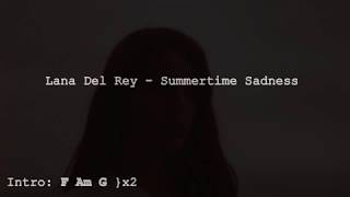 Lana Del Rey Summertime Sadness chords for smartphone Acoustic guitar [upl. by Aihsei]