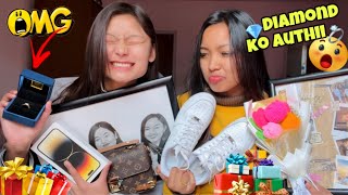 UNBOXING RASHUs All BIRTHDAY GIFTS🎁💍Diamond Ring😱😭 [upl. by Fillander]