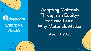 Why Materials Matter  Adopting Materials Through an EquityFocused Lens  Spring 2021 [upl. by Adiuqal]