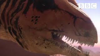 A deadly Allosaurus ambushes its prey  Planet Dinosaur  BBC [upl. by Malti]