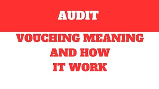 VOUCHING MEANING AND HOW IT WORKS  AUDIT [upl. by Bora194]