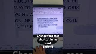 Change Font Case in MS Word mswordmagic tricks computerawareness shortcut msword msoffice [upl. by Abihsot]