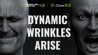 Dynamic Wrinkles System for Digital Humans amp Cartoon Characters  Character Creator 42 amp iClone 82 [upl. by Amalia]