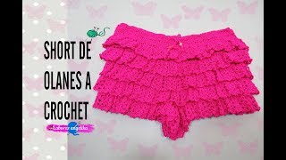 SHORT DE OLANES A CROCHET  Labores Angélika [upl. by Nahte427]