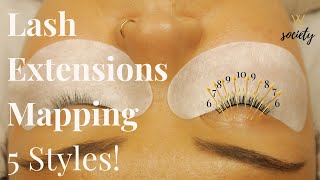 Lash Extensions Mapping  5 styles with free pdf guide [upl. by Korella]