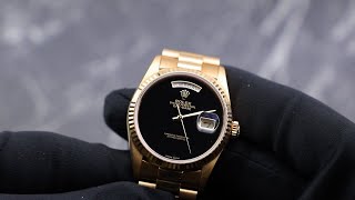 Rolex DayDate 18238 Onyx Dial Presentation Video [upl. by Muraida]