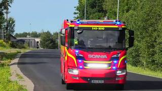 RÄDDNINGSTJÄNSTEN VÄRNAMO 50805010 AUTOMATLARM brandbil i utryckning Feuerwehr auf Einsatzfahrt [upl. by Berny647]