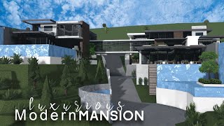 Bloxburg Luxurious Hillside Modern Mansion  Part 2  Speedbuild  ROBLOX bloxburg [upl. by Merrow]