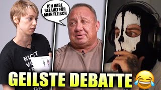 Markus Rühl VS Militante Veganerin😂 Moji Reaction [upl. by Lemmuela79]