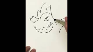 How to draw Pokemon Croconaw Extremely Easy ducdraw ducdoro [upl. by Aerdnad]