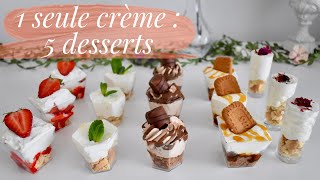 5 Verrines en 15 MIN AVEC 1 SEULE CRÈME 👌🏻Recette Facile et Rapide  Nutella Fraise Citron [upl. by Dan21]