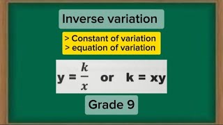 Inverse Variation  Grade 9 [upl. by Aryad766]