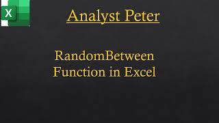 Rand between Function in Excel [upl. by Rexfourd]