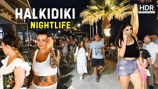 🔥 Amazing Nightlife 2024 in Pefkohori Kassandra Explore Halkidiki  Greece 4K HDR [upl. by Onairot]