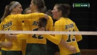 NDSU Volleyball Drops Match to Denver in Three [upl. by Hanshaw]