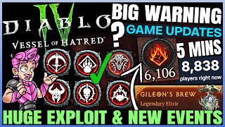 Diablo 4  CONFIRMED HUGE Infinite Gear Helltide Exploit Buff Patch Drama Event Problems amp More [upl. by Navoj]