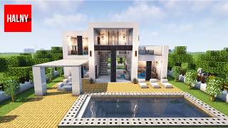 Mansion in Minecraft with swimming pool TUTORIAL [upl. by Atsirtal]