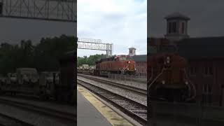 BNSF 8363 leads a loaded military train [upl. by Nosdrahcir815]