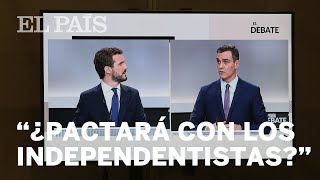 DEBATE 10N  CASADO a SÁNCHEZ quot¿Va a pactar con los independentistasquot [upl. by Ernesta]