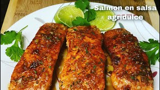 Como Hacer Salmon En Salsa Agridulce Receta Saludable🐟 [upl. by Sirhc258]