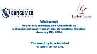 Board of Barbering and Cosmetology Enforcement and Inspections Committee Meeting January 22 2024 [upl. by Ilan]