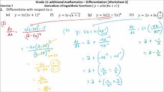 Grade 11 addmaths Differentiation subtopic 7 logarithmic functions  video 1 [upl. by Yesllek]