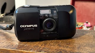 OLYMPUS MJU 1 35MM FILM CAMERA POINT AND SHOOT [upl. by Nogem]