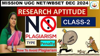 UGC NETWBSET Research Aptitude  Concept of Plagiarism Type amp Avoid Plagiarism December2024 [upl. by Dahc770]