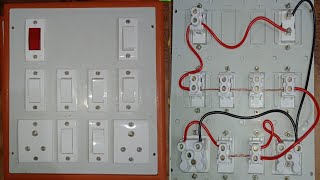 7 switch 2 socket 1 indicator connection॥ how to give connection of electric board। Board wiring [upl. by Zarger]