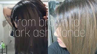 Dying My Hair Dark Ash Blonde Using Box Dye [upl. by Attenaz]