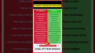 COMMON GRAMMAR MISTAKES shorts learnenglish speakenglish improveenglish englishvocab [upl. by Dwight666]