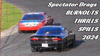 Spectator Drags BURNOUTS THRILLS and SPILLS 2024 Seekonk Speedway [upl. by Wahs82]