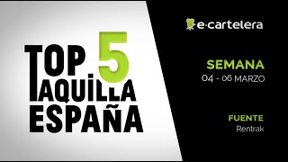 Top 5 Taquilla España Semana 4  6 marzo de 2016 [upl. by Merissa611]