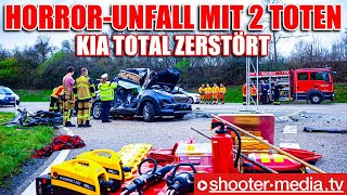 ❌ HORRORUNFALL mit 2 TOTEN ❌  🚒 Ford Van rammt Kia  Fahrzeug total zerstört 🚒 [upl. by Bamby]