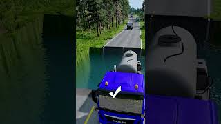 Tanker truck vs water pit 14  carsvswaterpit beamngdrive doubleflatbedtrailertruckvsspeedbumps [upl. by Cherish990]