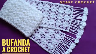 Hermosa Bufanda Tejida a Crochet Paso a PasoHow to Crochet Scarf for WomanChalina a Ganchillo [upl. by Licha]