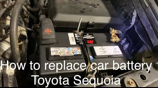 How To Replace A Car Battery  Toyota Sequoia [upl. by Cawley130]