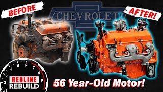 Crusty Chevy V8 Engine Rebuild TimeLapse and StopMotion  Redline Rebuild [upl. by Icram]